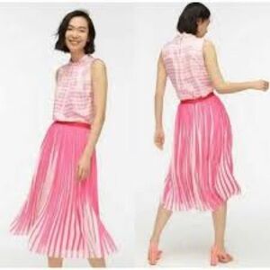 J. CREW Collection Pink Silk Gingham Sleeveless Blouse Top Size Large EUC